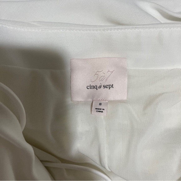 Cinq a Sept Vance Ruched Minidress White Size 8 Spaghetti Straps Side Zip - Picture 6 of 8